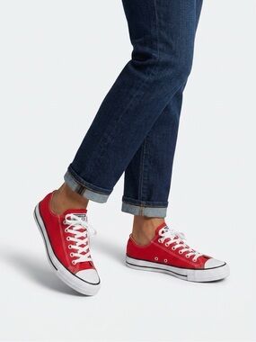 Women’s Converse All-Star Red Low-Top Canvas Athletic Sneakers